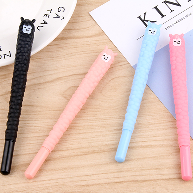 Creative Stationery Plush Sheep Pen Gel Pen Lamb Shape Pen Black Gel Ink Pen Cartoon Creative Office Sign