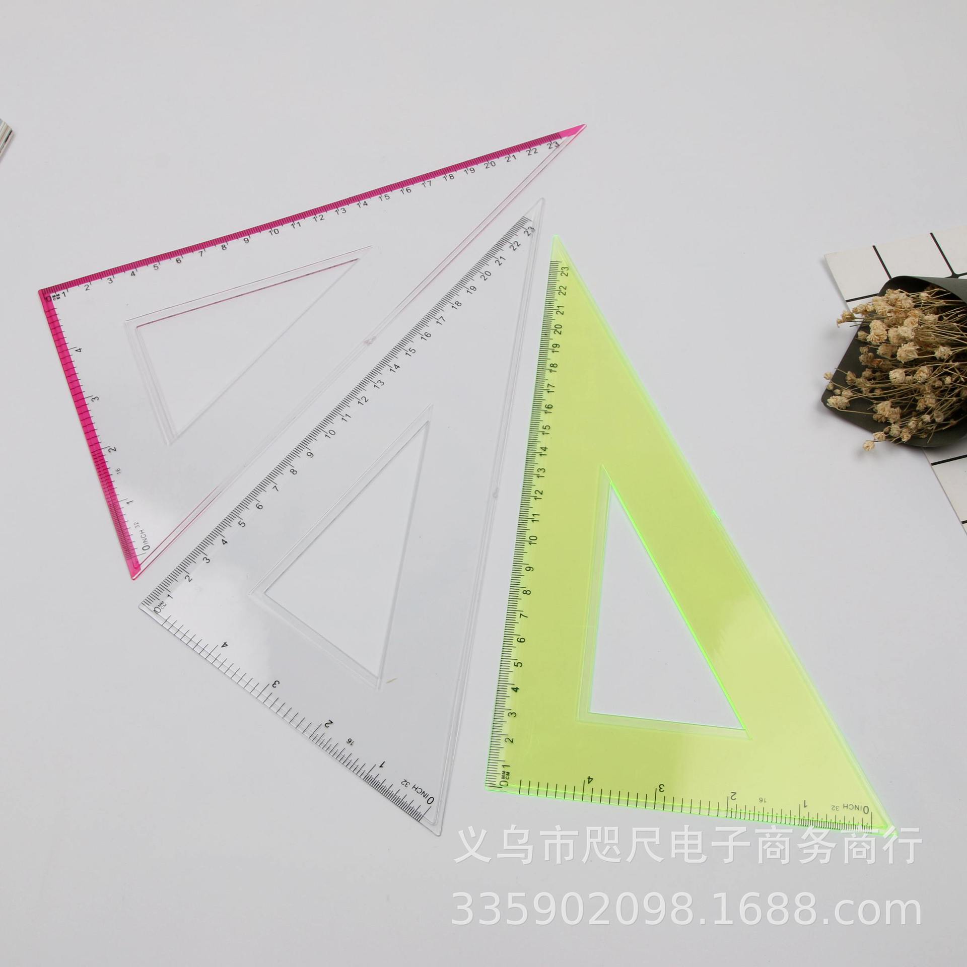 Bin Bin Bin stationery plastic triangular plate ruler box set triangular plate set ruler manufacturers direct sale wholesale