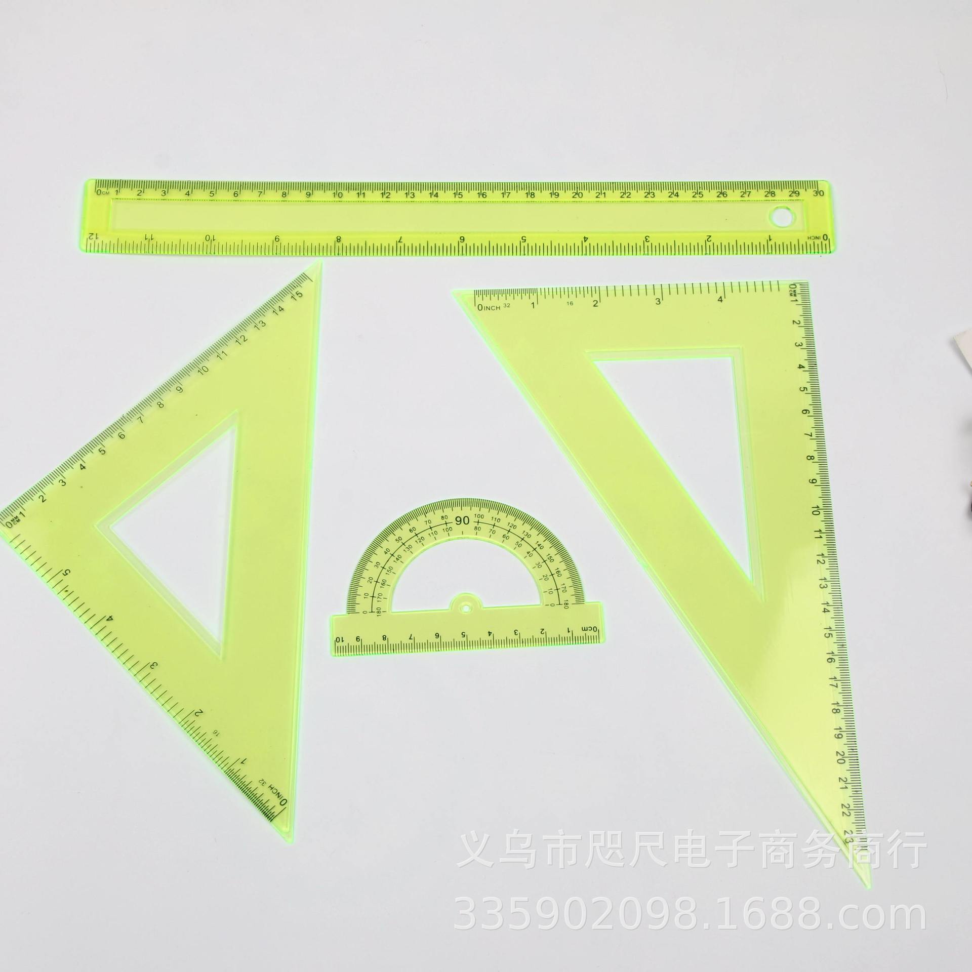 Bin Bin Bin stationery plastic triangular plate ruler box set triangular plate set ruler manufacturers direct sale wholesale