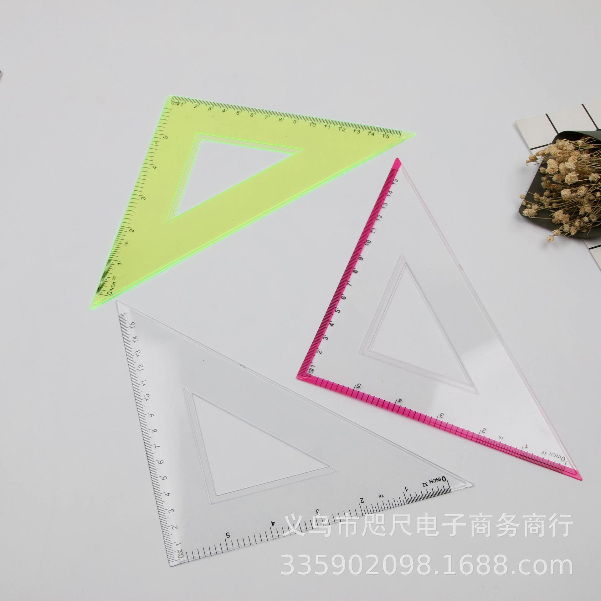 Bin Bin Bin stationery plastic triangular plate ruler box set triangular plate set ruler manufacturers direct sale wholesale