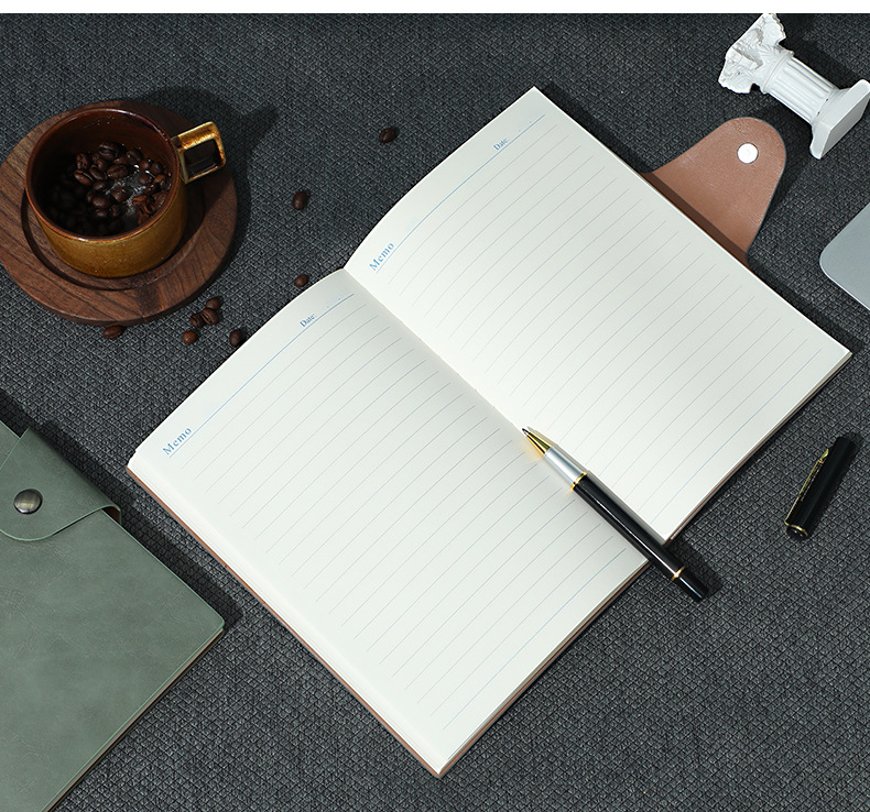 A5 Business Simplicity Pu Magnetic Snap Notebook B5 Yangba Soft Copy Journal Book Set Logo Notebook Wholesale