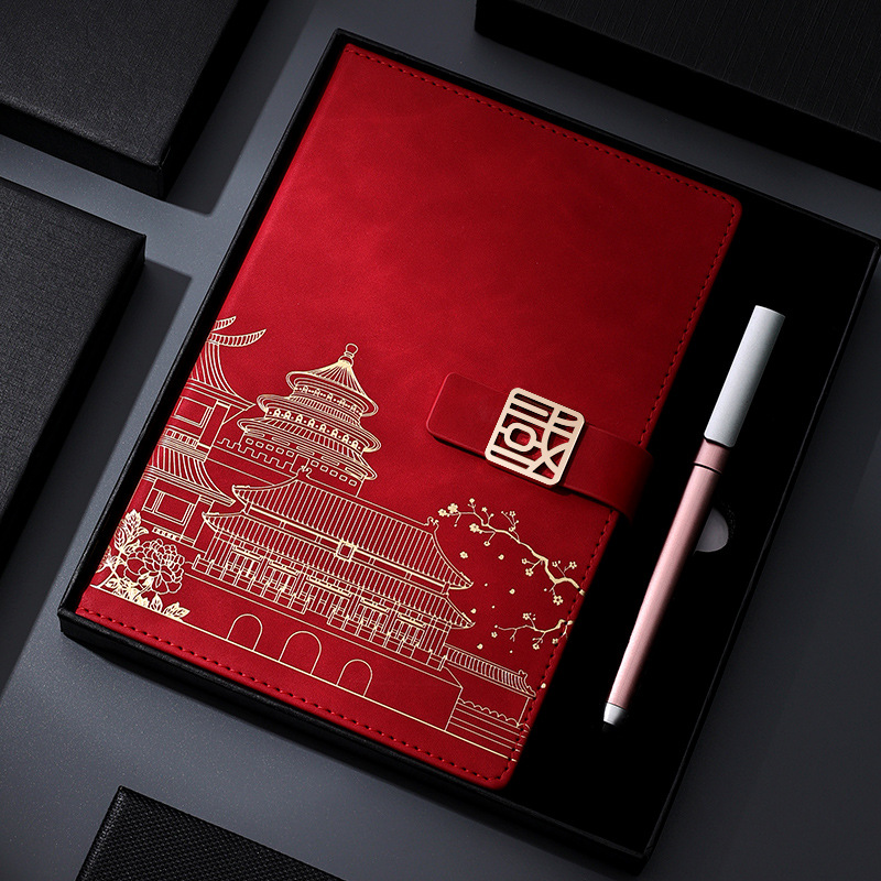 Chinese Imperial Palace Retro Style Cultural Creative A5 Notebook Gift Art Business Simplicity Notepad Printed Logo Gift Box