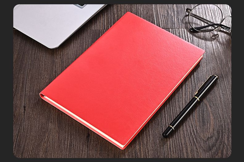 Pu Business Notebook Custom Simple A5 Soft Leather Loose-Leaf Notebook Student Office Journal Book Custom Logo