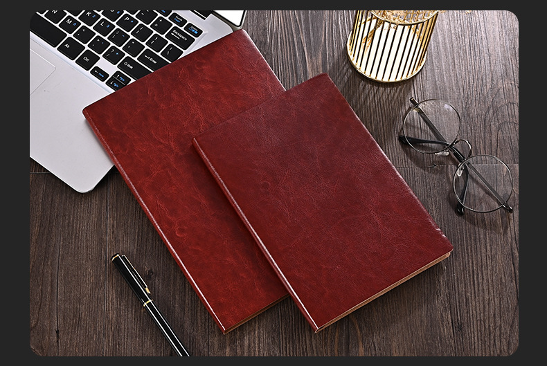 Pu Business Notebook Custom Simple A5 Soft Leather Loose-Leaf Notebook Student Office Journal Book Custom Logo