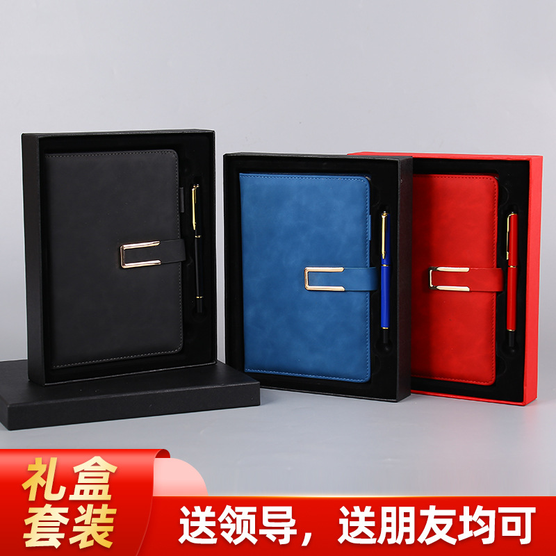 A5 Notebook Pack B5 Leather Surface Notepad Printable Logo Buckle Meeting Notebook Student Gift Diary