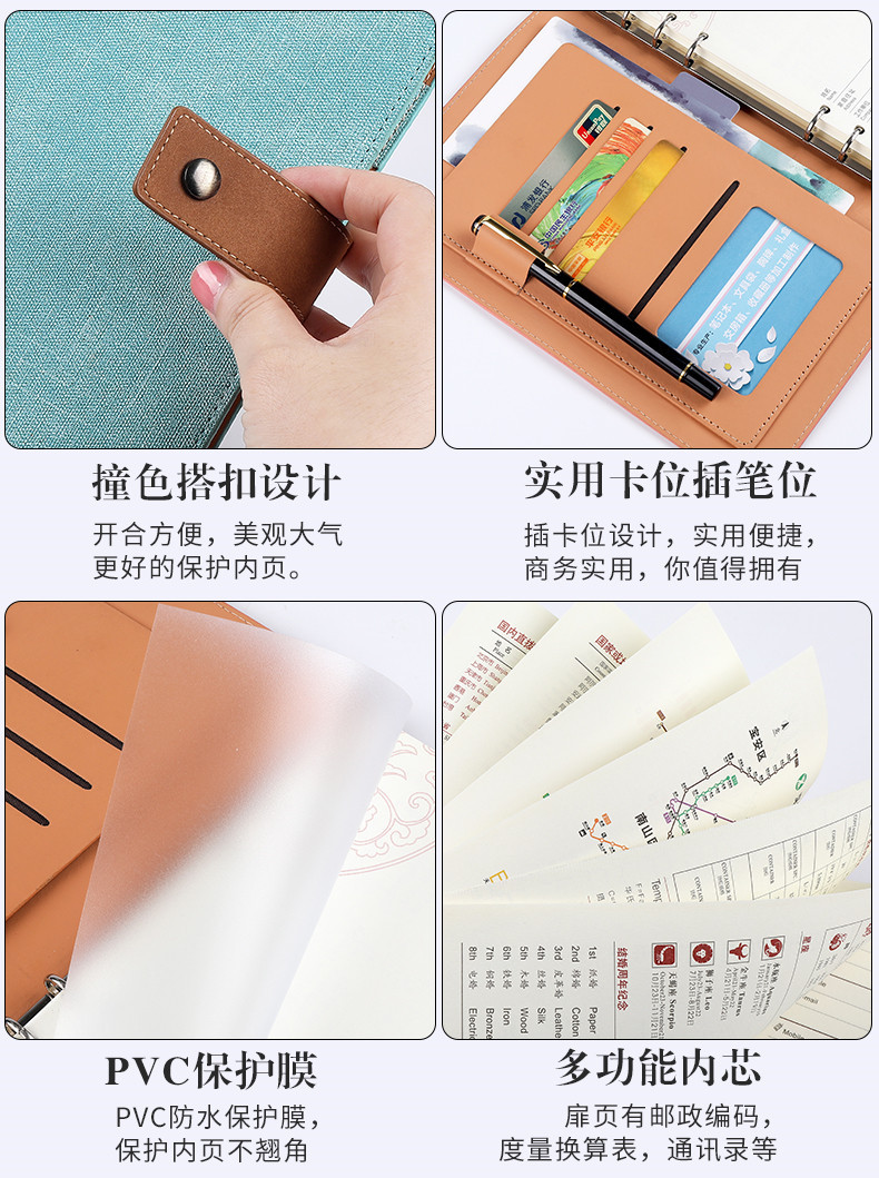 A5 Soft Leather Loose-Leaf Notebook Office Meeting Notebook Personality Creative Notepad Gift Set Customizable Logo