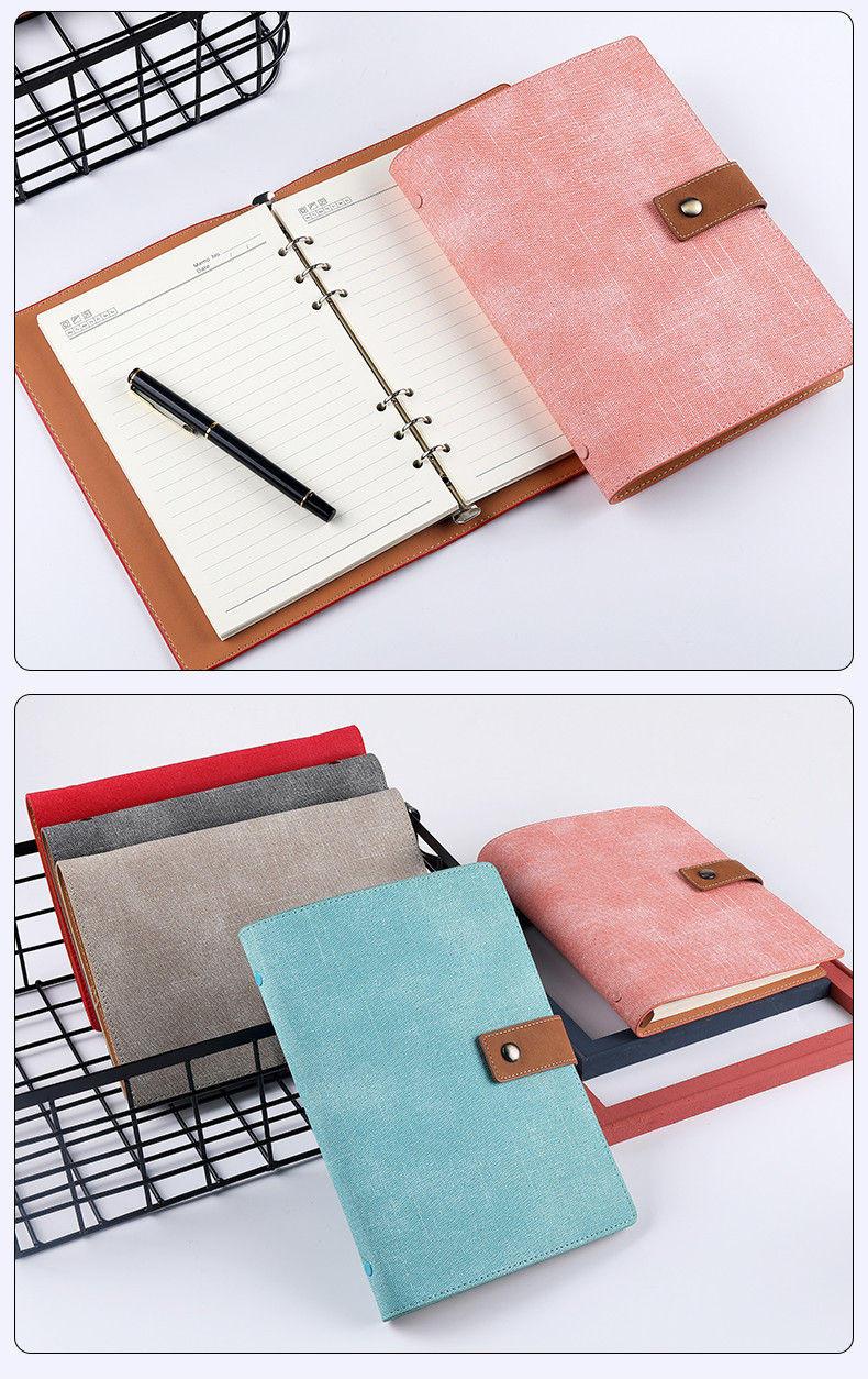 A5 Soft Leather Loose-Leaf Notebook Office Meeting Notebook Personality Creative Notepad Gift Set Customizable Logo