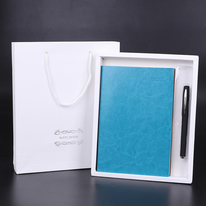 A5 Business Meeting Pu Cover Notebook Custom with Pen Journal Book Gift Set Custom Logo Notepad