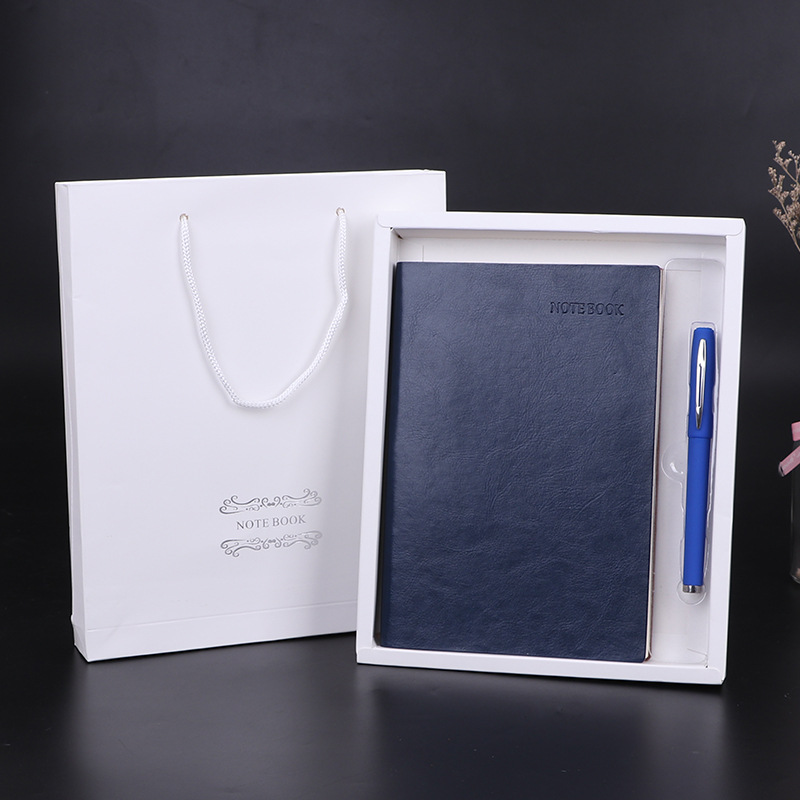 A5 Business Meeting Pu Cover Notebook Custom with Pen Journal Book Gift Set Custom Logo Notepad