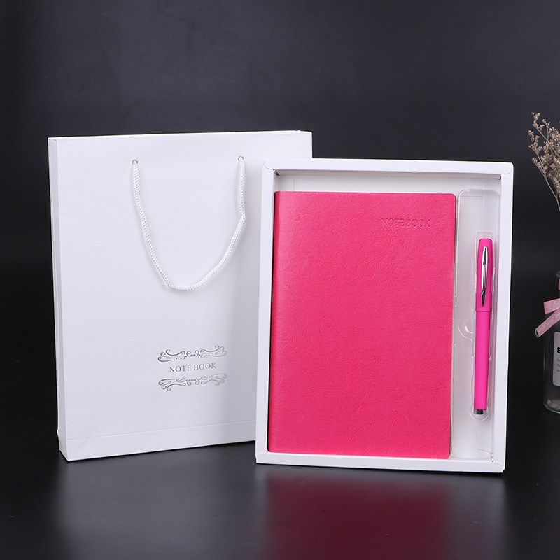 A5 Business Meeting Pu Cover Notebook Custom with Pen Journal Book Gift Set Custom Logo Notepad