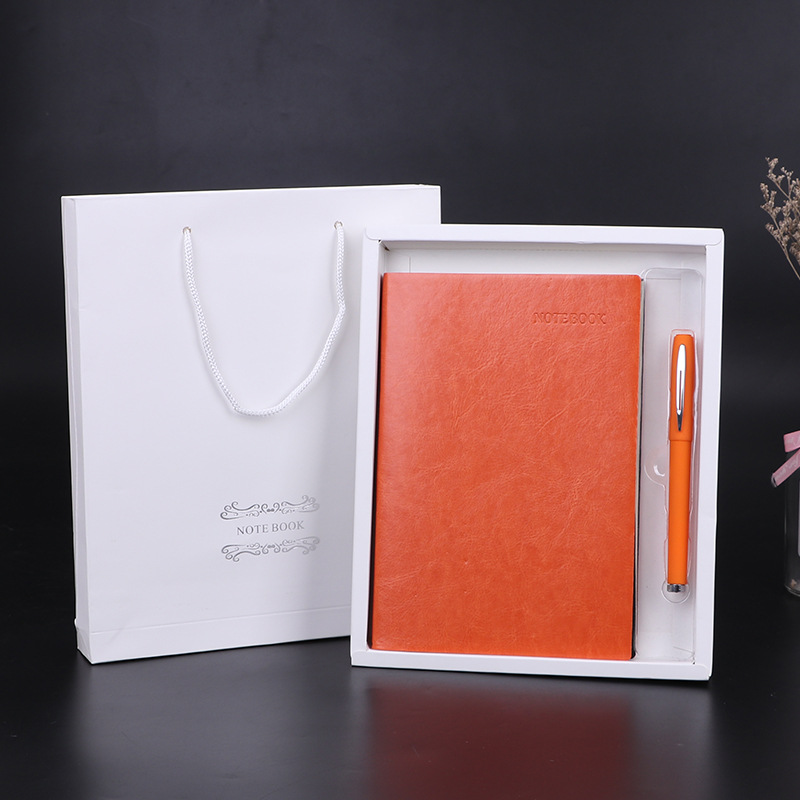 A5 Business Meeting Pu Cover Notebook Custom with Pen Journal Book Gift Set Custom Logo Notepad