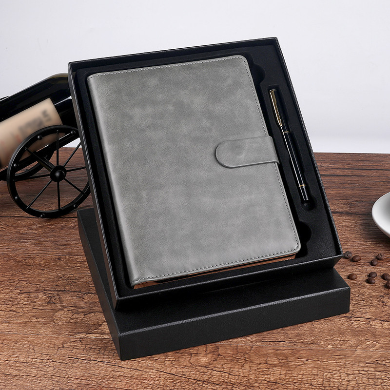 Loose Spiral Notebook A5 Notebook Vintage Buckle College Student Diary Simple Notepad Printable Logo Business Notebook