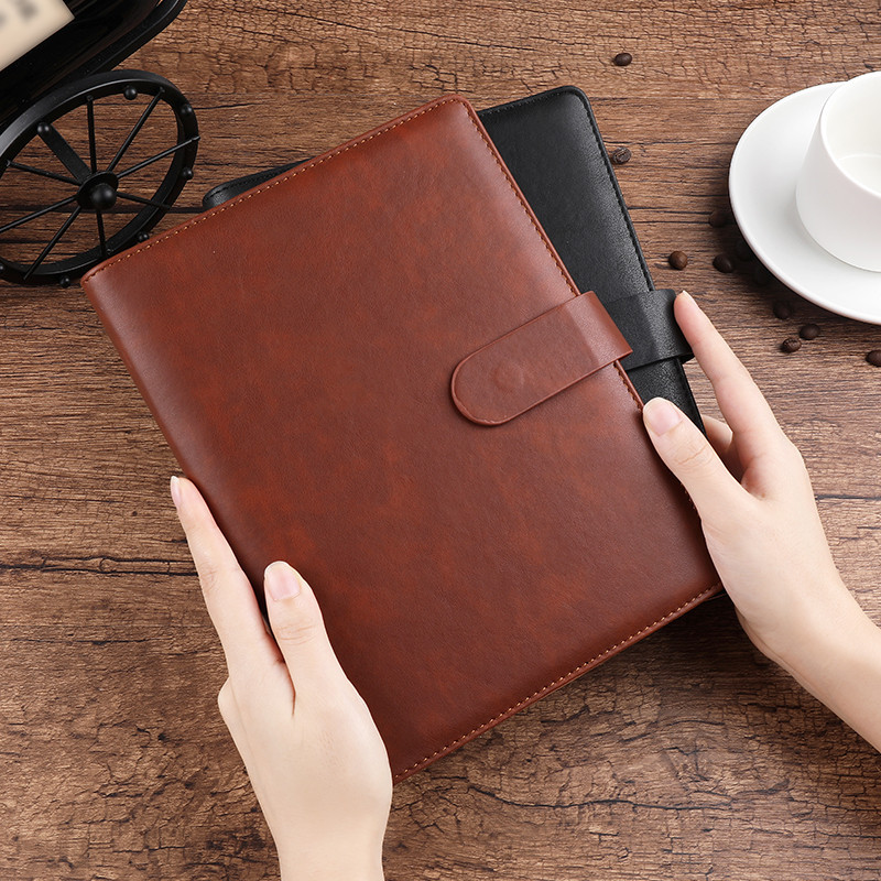 Loose Spiral Notebook A5 Notebook Vintage Buckle College Student Diary Simple Notepad Printable Logo Business Notebook
