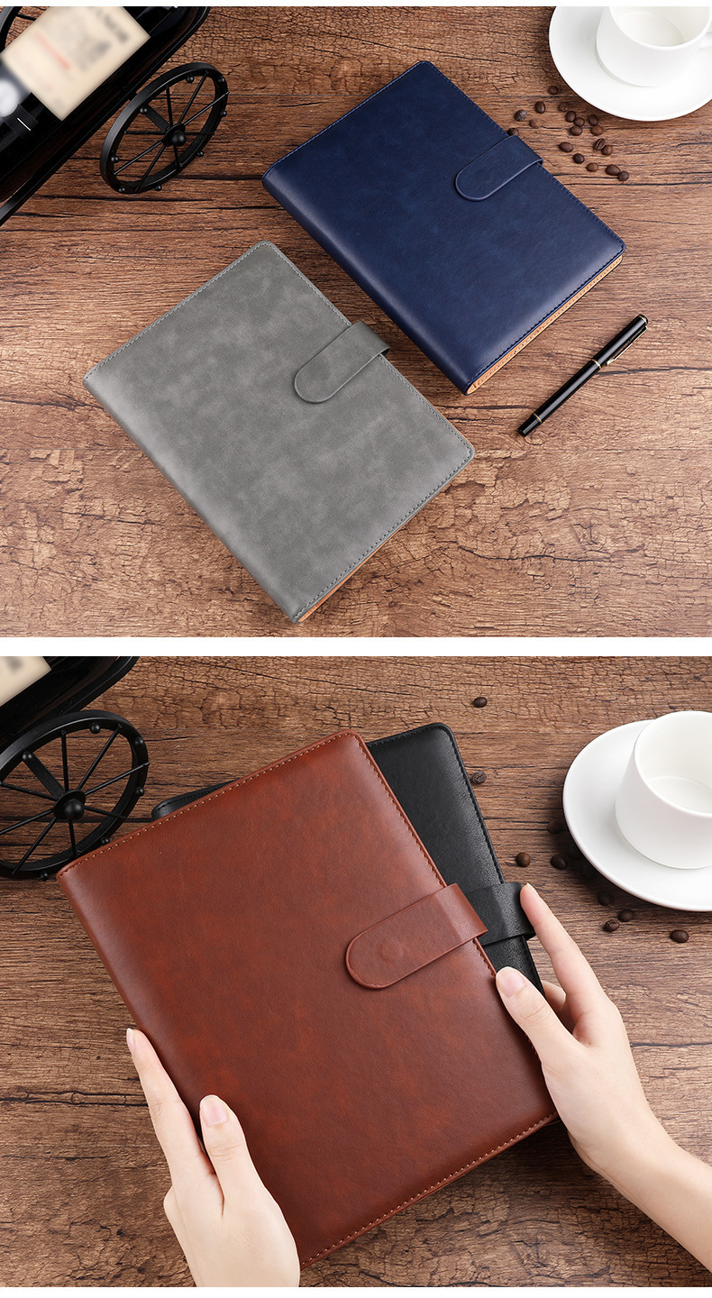 Loose Spiral Notebook A5 Notebook Vintage Buckle College Student Diary Simple Notepad Printable Logo Business Notebook
