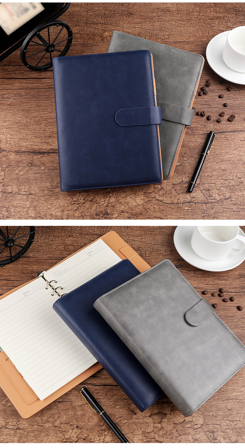Loose Spiral Notebook A5 Notebook Vintage Buckle College Student Diary Simple Notepad Printable Logo Business Notebook