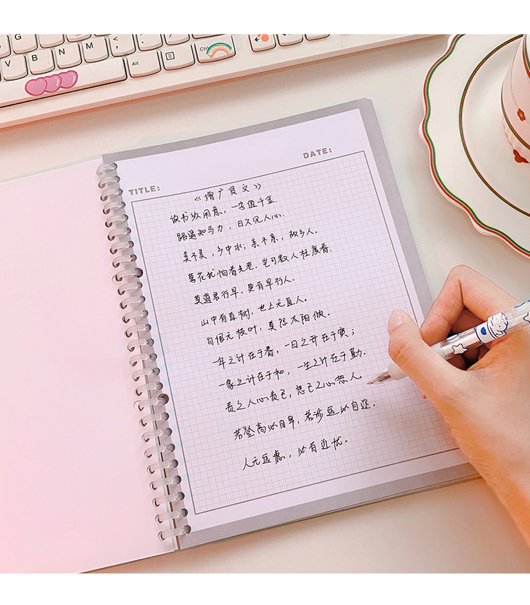 Yilan Cartoon Notebook Girl Heart Student Minimalist Coil Hand Account Loose Spiral Notebook Cute Bear Notebook