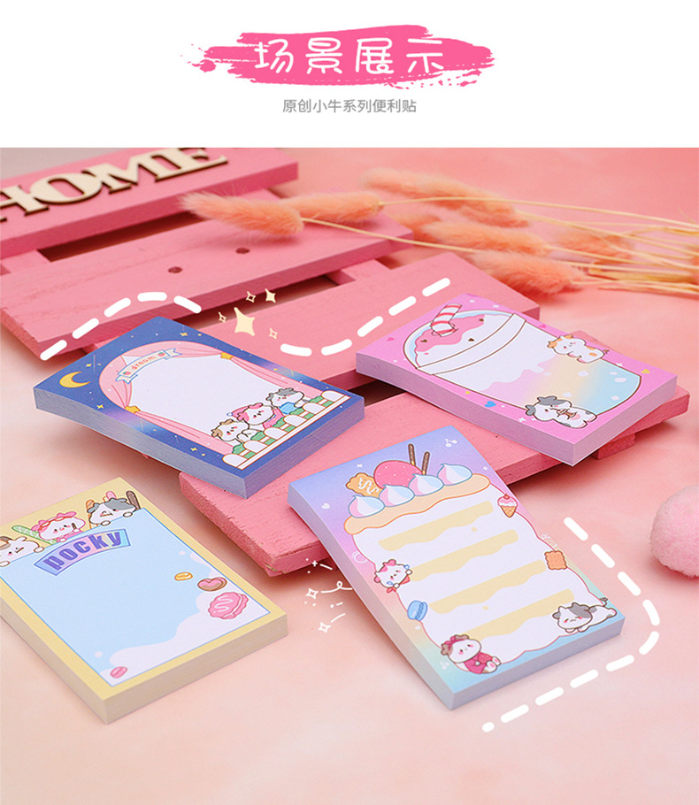 Fantasy Sweetheart Calf Sticky Notes Student Ins Girl Heart Note Pad Tearable Note Sticker Message Notebook