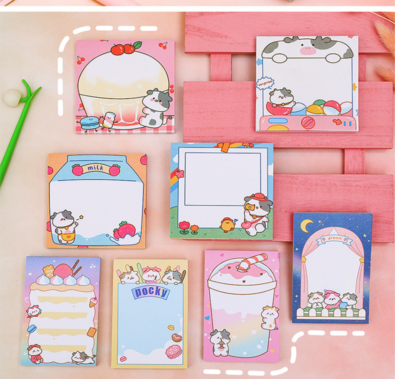 Fantasy Sweetheart Calf Sticky Notes Student Ins Girl Heart Note Pad Tearable Note Sticker Message Notebook