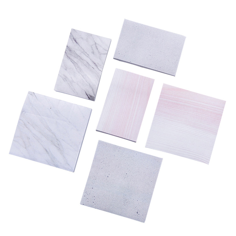 Korean Stationery Personalized Creative Marble Texture Sticky Notes Tearable Small Notepaper Notebook Message Memo Note Sticker