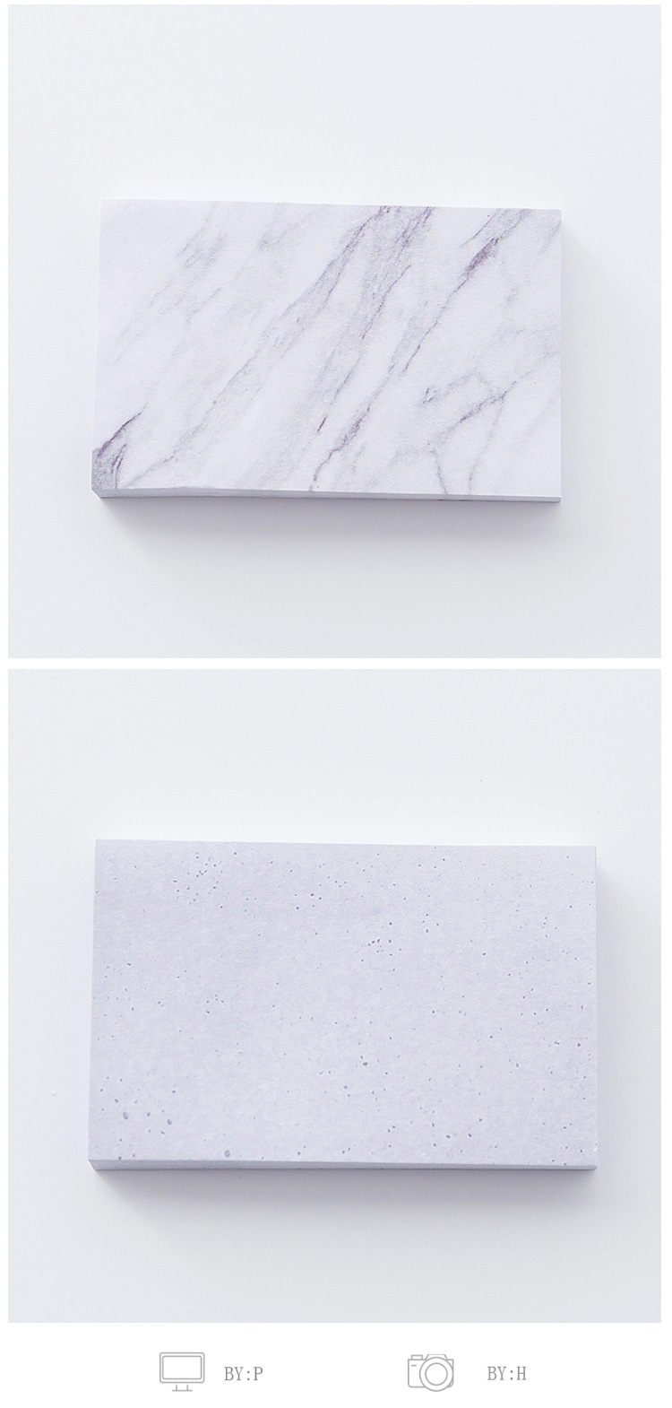 Korean Stationery Personalized Creative Marble Texture Sticky Notes Tearable Small Notepaper Notebook Message Memo Note Sticker