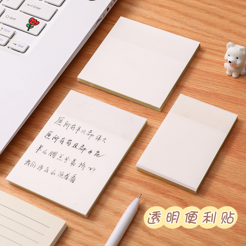 Simple Transparent Sticky Notes Students Use Tear-off Note Small Notebook to Learn Office Memo Can Be Pasted Note Paper
