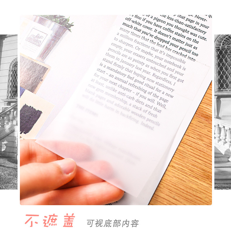 Simple Transparent Sticky Notes Students Use Tear-off Note Small Notebook to Learn Office Memo Can Be Pasted Note Paper