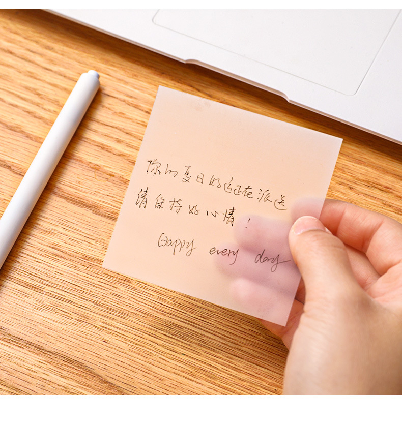 Simple Transparent Sticky Notes Students Use Tear-off Note Small Notebook to Learn Office Memo Can Be Pasted Note Paper