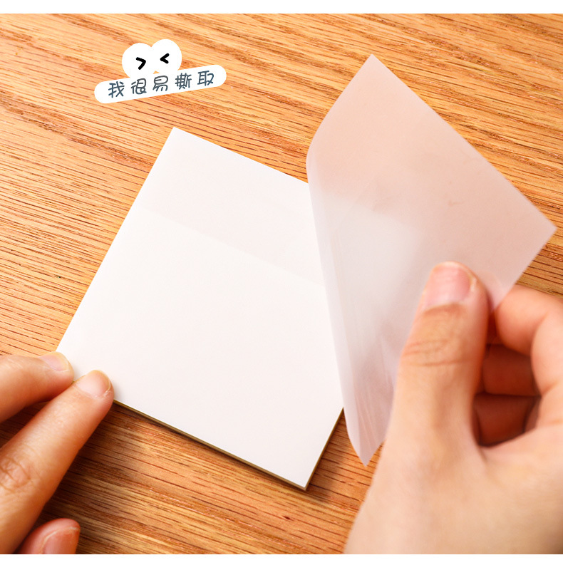 Simple Transparent Sticky Notes Students Use Tear-off Note Small Notebook to Learn Office Memo Can Be Pasted Note Paper