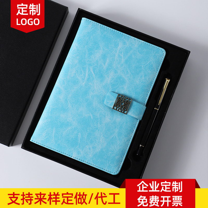 Business A5 Notebook Pack Custom Logo Simple Notepad Gift Set Creative Notepad Thick Diary
