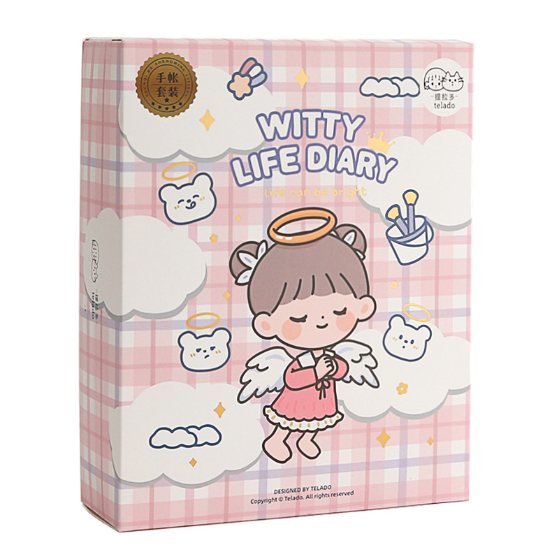 Lifting Multi-Hand Notebook Adorable Set Cute Simple Ins Girl Life Page Hand Account Set Gift Box Notebook