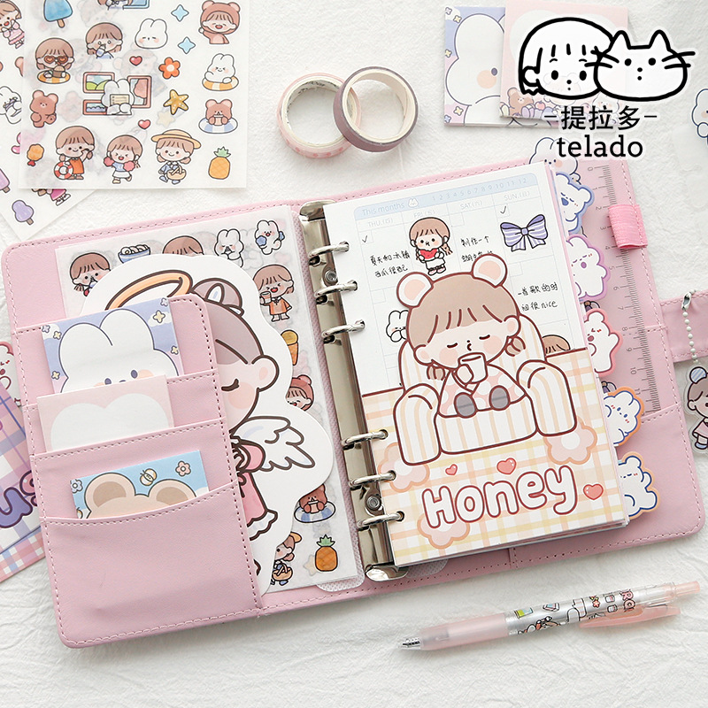 Lifting Multi-Hand Notebook Adorable Set Cute Simple Ins Girl Life Page Hand Account Set Gift Box Notebook