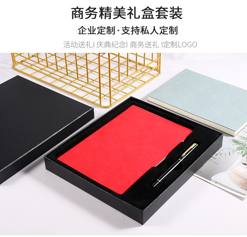 Spot A5 Notepad A6 Business Soft Leather Journal Book Diary Book Gift Set Notebook Customizable Logo