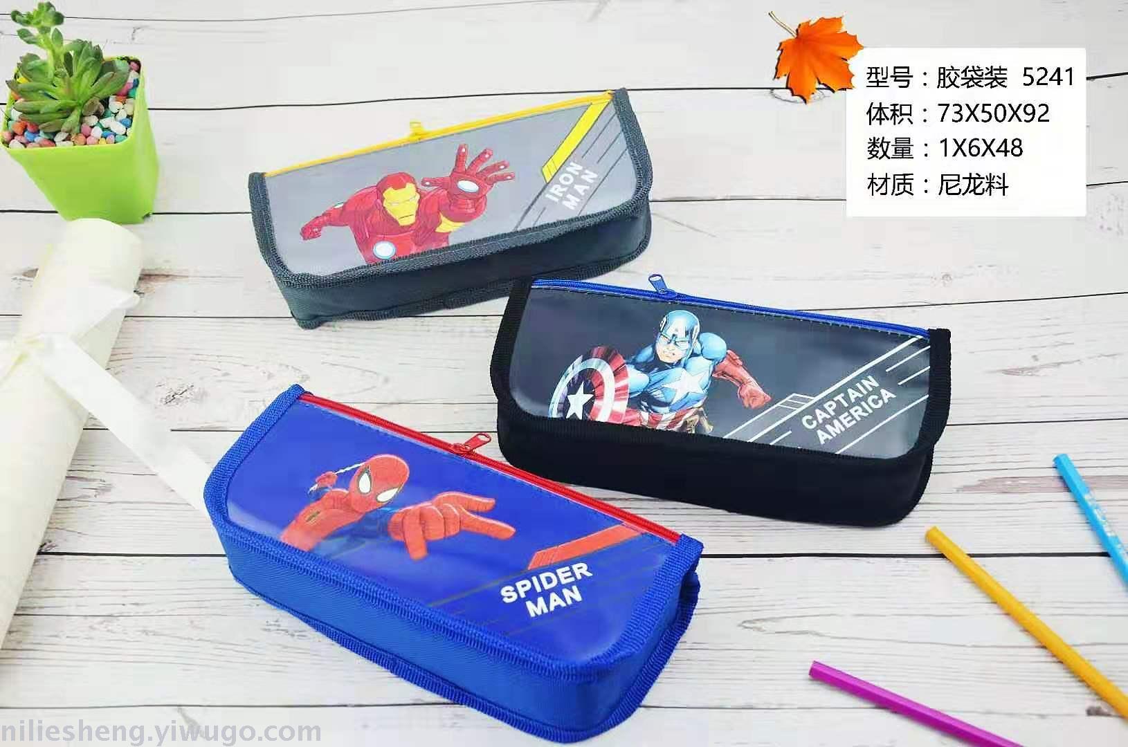 52 series OPP pen bag double zipper OPP bag waterproof high - capacity nylon cartoon new mixed color mixed picture pen box