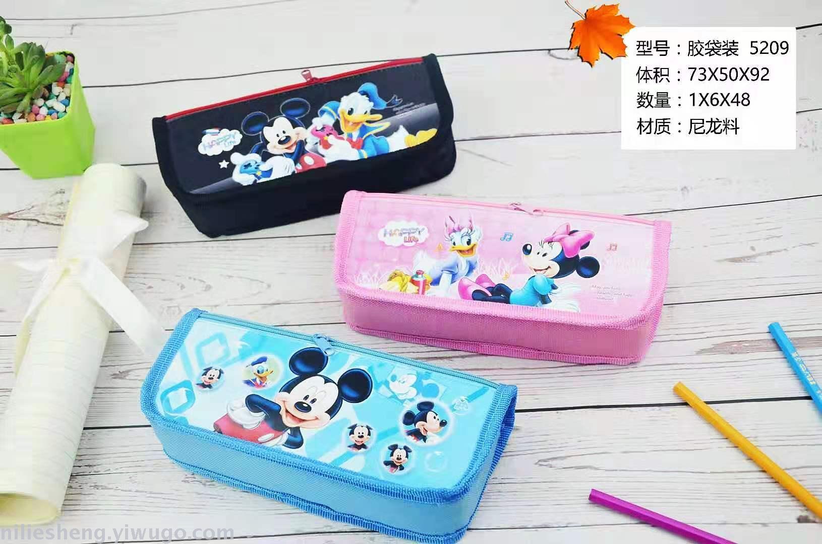 52 series OPP pen bag double zipper OPP bag waterproof high - capacity nylon cartoon new mixed color mixed picture pen box