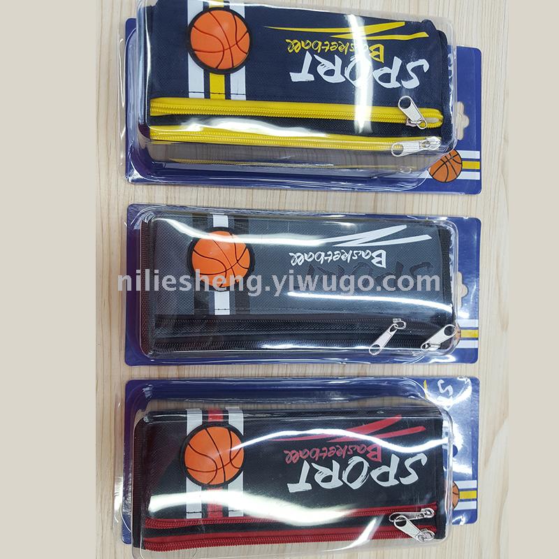 Absorbent pen bag with three zipper sports also students waterproof high - capacity nylon cartoon high quality pen box