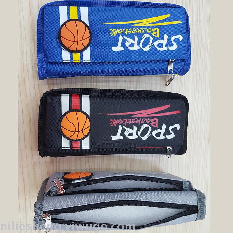 OPP pen bag in sports also students double zip waterproof high - capacity nylon cartoon high quality pen box