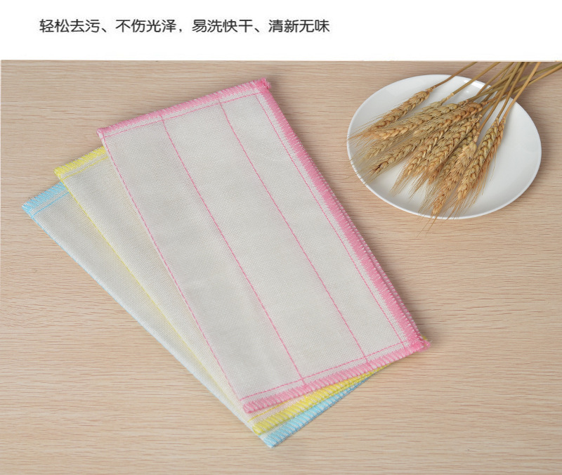 Wholesale Pure Cotton Yarn Dishcloth Oil-Free Wood Fiber Dish Towel Kitchen Cleaning Soft Rag Absorbent Scouring Pad