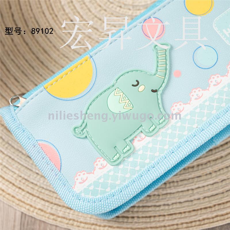Han version rabbit cartoon pen bag double waterproof large capacity storage bag pencil bag storage box writing box suction card pack Han version rabbit cartoon pen bag double waterproof large capacity storage bag pencil bag storage box writing box suction card pack