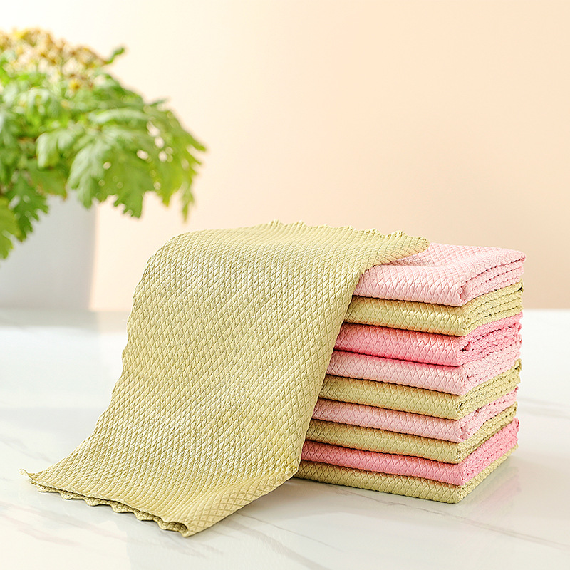 Glass Cleaning Scale Rag Not Likely to Leave Marks Household Cleaning Cloth Kitchen Oil-Removing Seamless Absorbent Towel