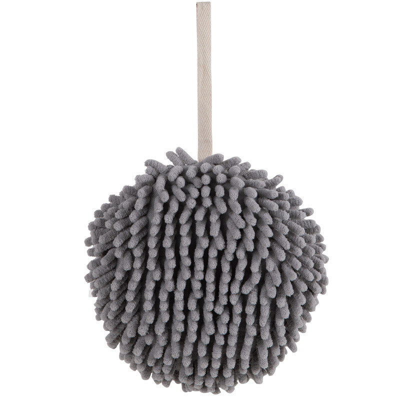 Japanese-Style Simple Chenille Hand-Wiping Ball Hanging Absorbent Kitchen Hand Towel Bathroom Hand Towel Shake Fast
