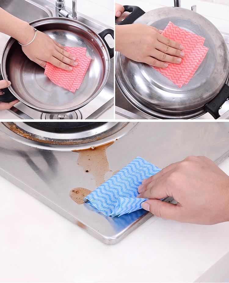 Disposable Non-Woven Disposable Rag Kitchen Lazy Dishcloth Removable Dish Towel Cleaning Cloth