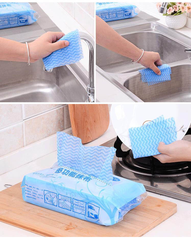 Disposable Non-Woven Disposable Rag Kitchen Lazy Dishcloth Removable Dish Towel Cleaning Cloth