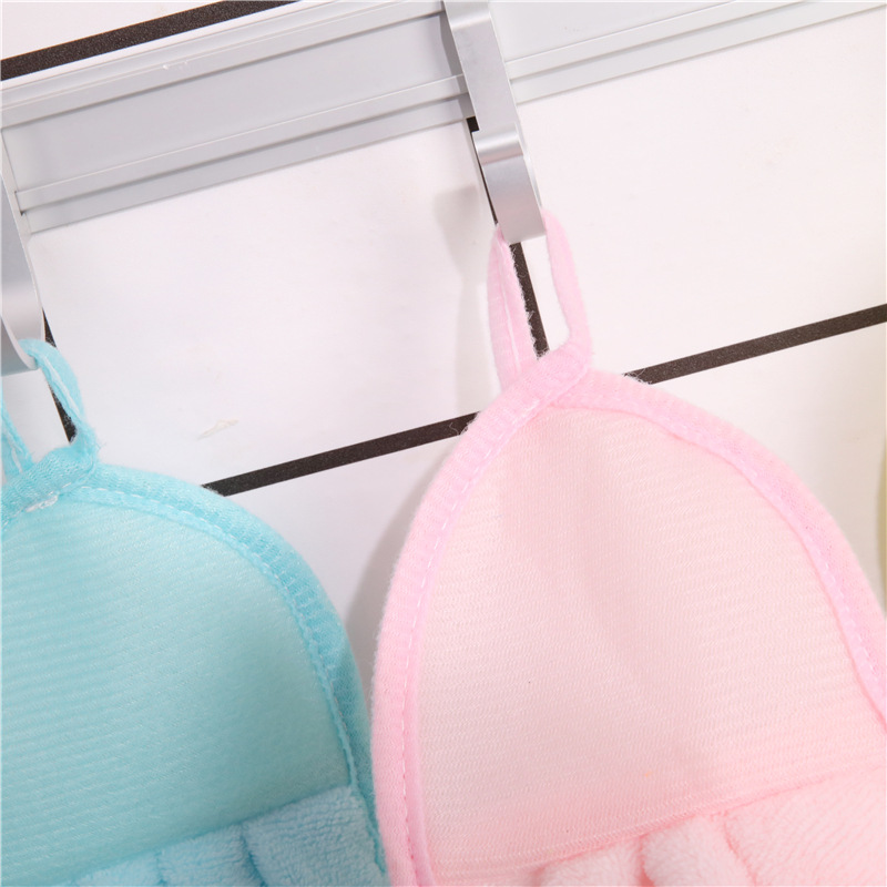 Kitchen Hanging Coral Fleece Hand Towel Thick Absorbent Cleaning Cloth Dishcloth
