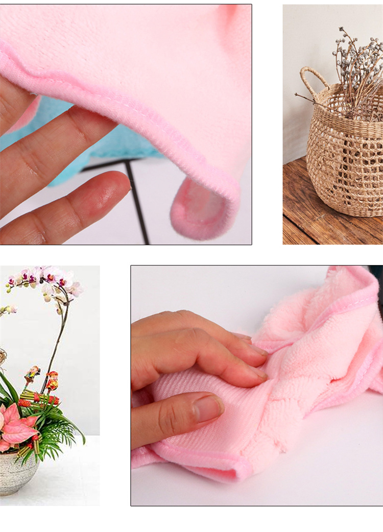 Kitchen Hanging Coral Fleece Hand Towel Thick Absorbent Cleaning Cloth Dishcloth