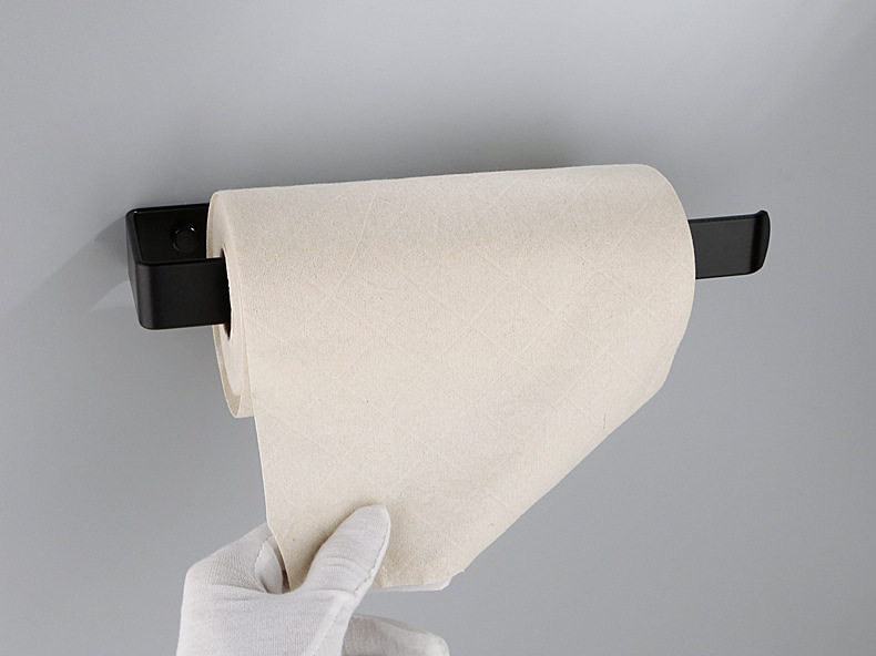 Nordic Black Alumimum Kitchen Towel Rack Punch-Free Bathroom Toilet Set Roll Stand Tissue Rack Nordic Black Alumimum Kitchen Towel Rack Punch-Free Bathroom Toilet Set Roll Stand Tissue Rack