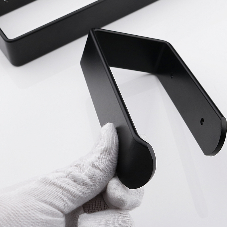 Nordic Black Alumimum Kitchen Towel Rack Punch-Free Bathroom Toilet Set Roll Stand Tissue Rack Nordic Black Alumimum Kitchen Towel Rack Punch-Free Bathroom Toilet Set Roll Stand Tissue Rack