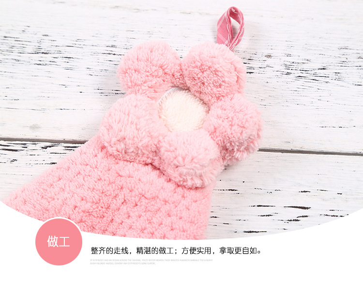 Hanging Hand Towel Coral Fleece Absorbent Flower Kitchen Bathroom Cleaning Towel Lint-Free SUNFLOWER Towel
