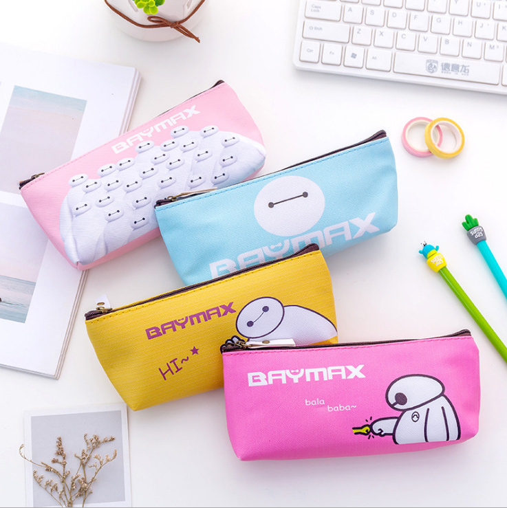 Great white pencil bag PU pencil bag stationery bag cartoon  Korean version small fresh pen bag student receiving bag