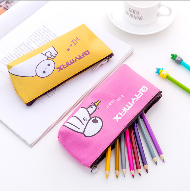 Great white pencil bag PU pencil bag stationery bag cartoon  Korean version small fresh pen bag student receiving bag
