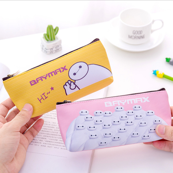 Great white pencil bag PU pencil bag stationery bag cartoon  Korean version small fresh pen bag student receiving bag